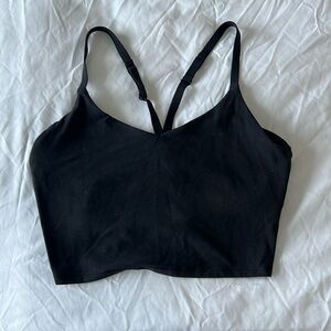 Athleta Elation Strappy Longline Bra D-DD in black